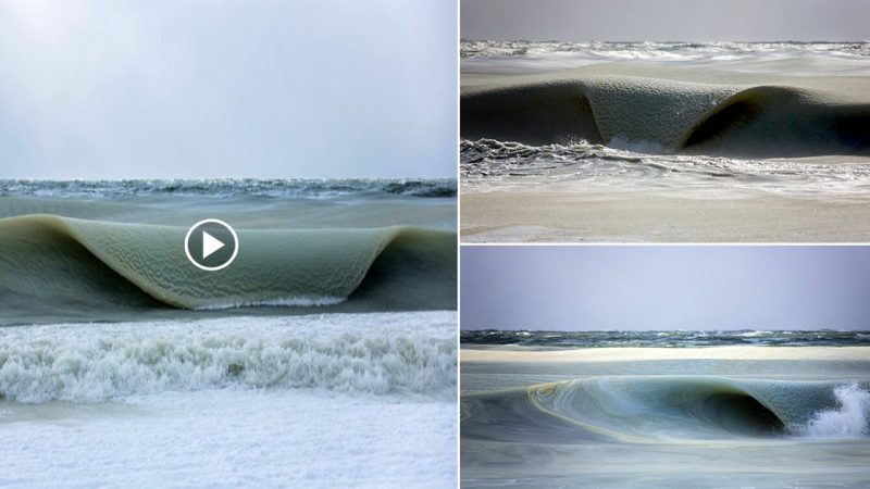 Nantucket photographer captures nearly frozen waves on camera