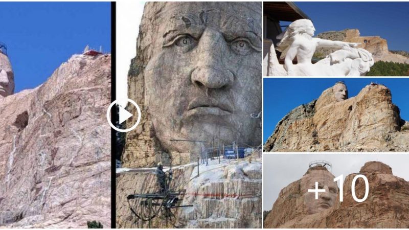 In South Dakota, a monument to Native American hero “Crazy Horse” is slowly taking shape