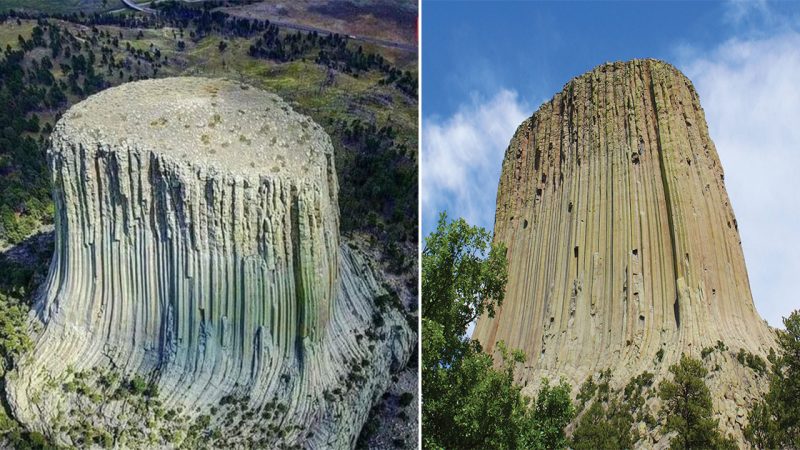 Devils Tower National Monument, Wyoming. The first U.S. national monument, established in 1906 in northeastern Wyoming, near the Belle Fourche River.