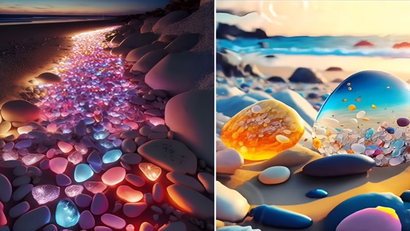 Explore the Beauty of Nature: Beach Adorned with Gorgeous Stones of Various Colors