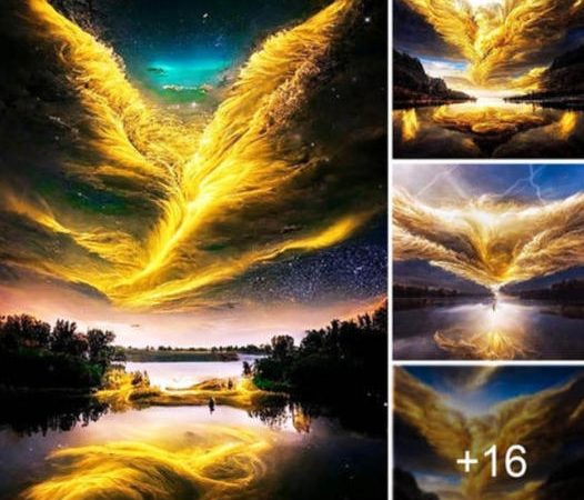 Golden Skies: The Heavenly Beauty of “The Golden Painting with the Combination of Clouds and Sky