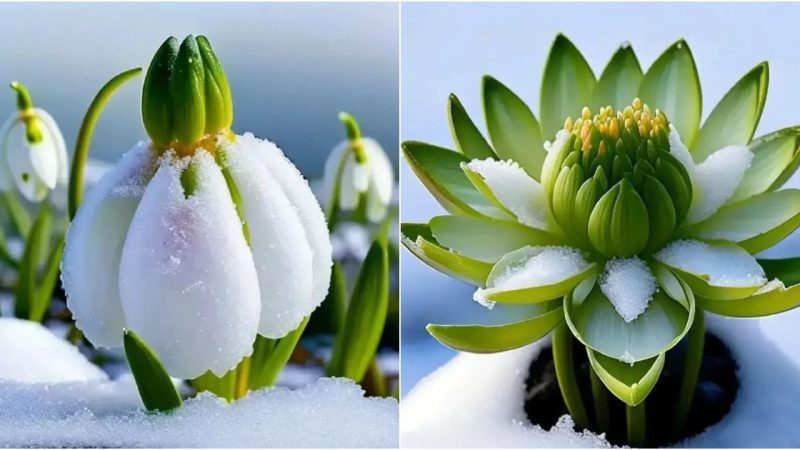 The Enigmatic Tibetan Lotus: A Once-in-7-Years Blossom Amid Snowy Peaks!