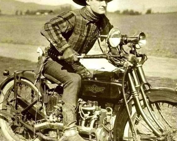 Tom Mix: King of Cowboys – Large Vintage Cowboy Print, Hollywood Henderson Motorcycle, 1927