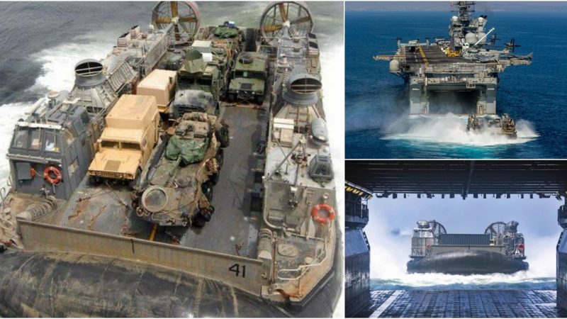 USS Iwo Jima (LHD 7) Launches Landing Craft Air Cushion (LCAC) from Well Deck