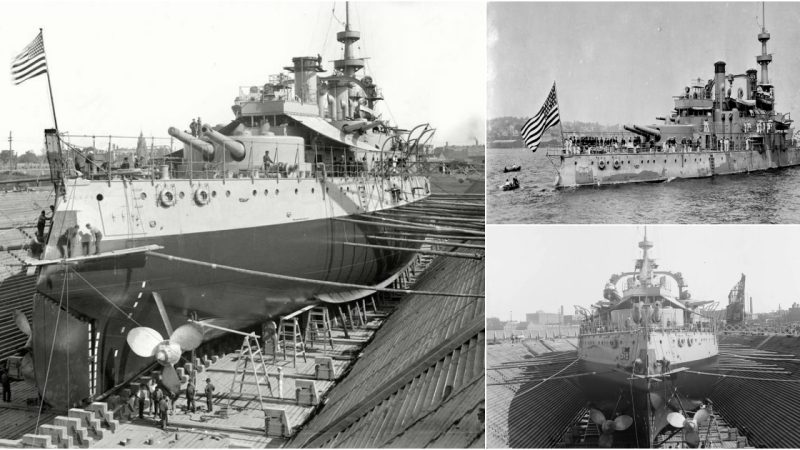 USS Oregon (BB-3): The Last of the Indiana Class Battleships in the Brooklyn Navy Yard Dry Dock, 1898