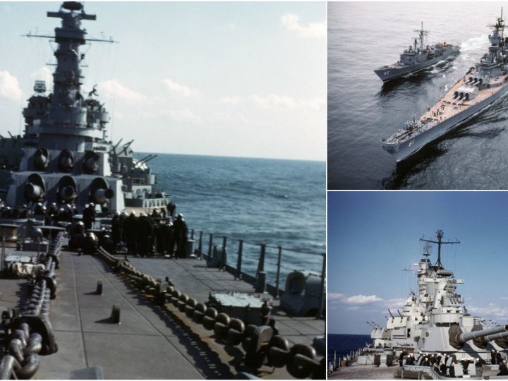 Sailors Aboard the USS Iowa, ‘The Big Stick,’ in the Atlantic Ocean, 1943